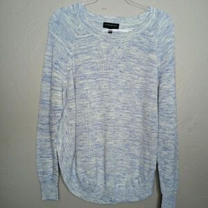 Lane Bryant Cotton Lightweight Blue & White Space Dye Sweater